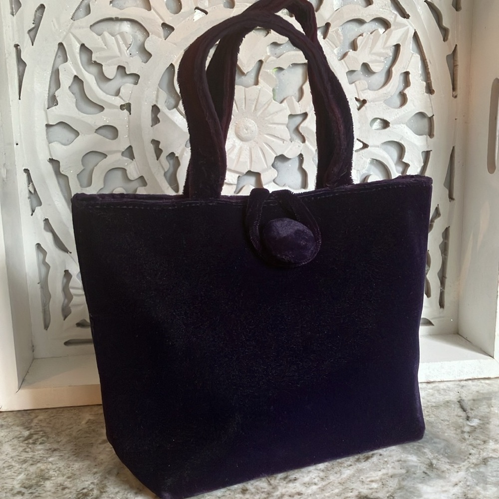 🇺🇸4 For $20 Vintage Amanda Smith Velvet Top Handle/Crossbody Bag Eggplant